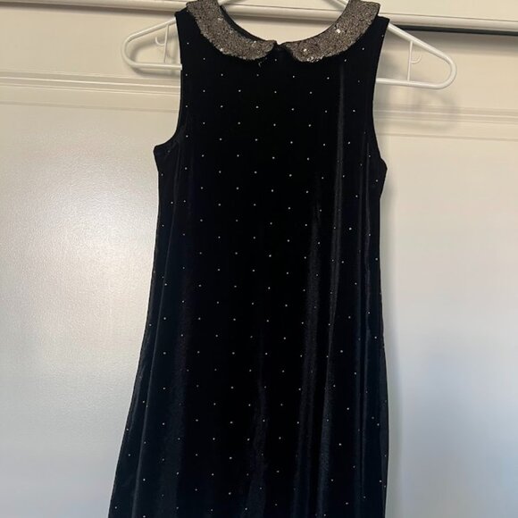 Epic Threads Gold Black Sparkle Sequin Velour Collared Dress Size Medium - Picture 1 of 11